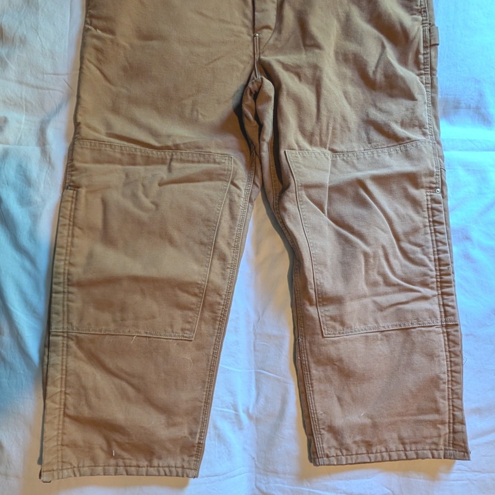 Vintage Carhartt Duck Bib Overalls Lined Double Knee 6FBQZ Made in USA 46x30 - Picture 13 of 16